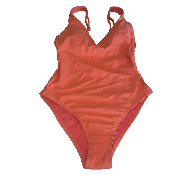 Kona Sol V-Neck Over the Shoulder High Leg One Piece Swimsuit | SMALL 4-6 | NWT - Picture 5 of 6